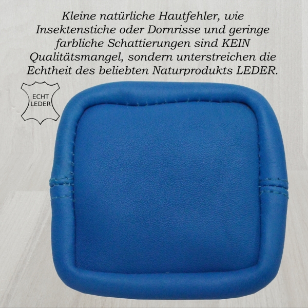 Praktische handliche kleine Mini VOLL LEDER Münzbörse Schüttelbörse Portemonnaie für Kleingeld/Kinder Geldbeutel (Königsblau)